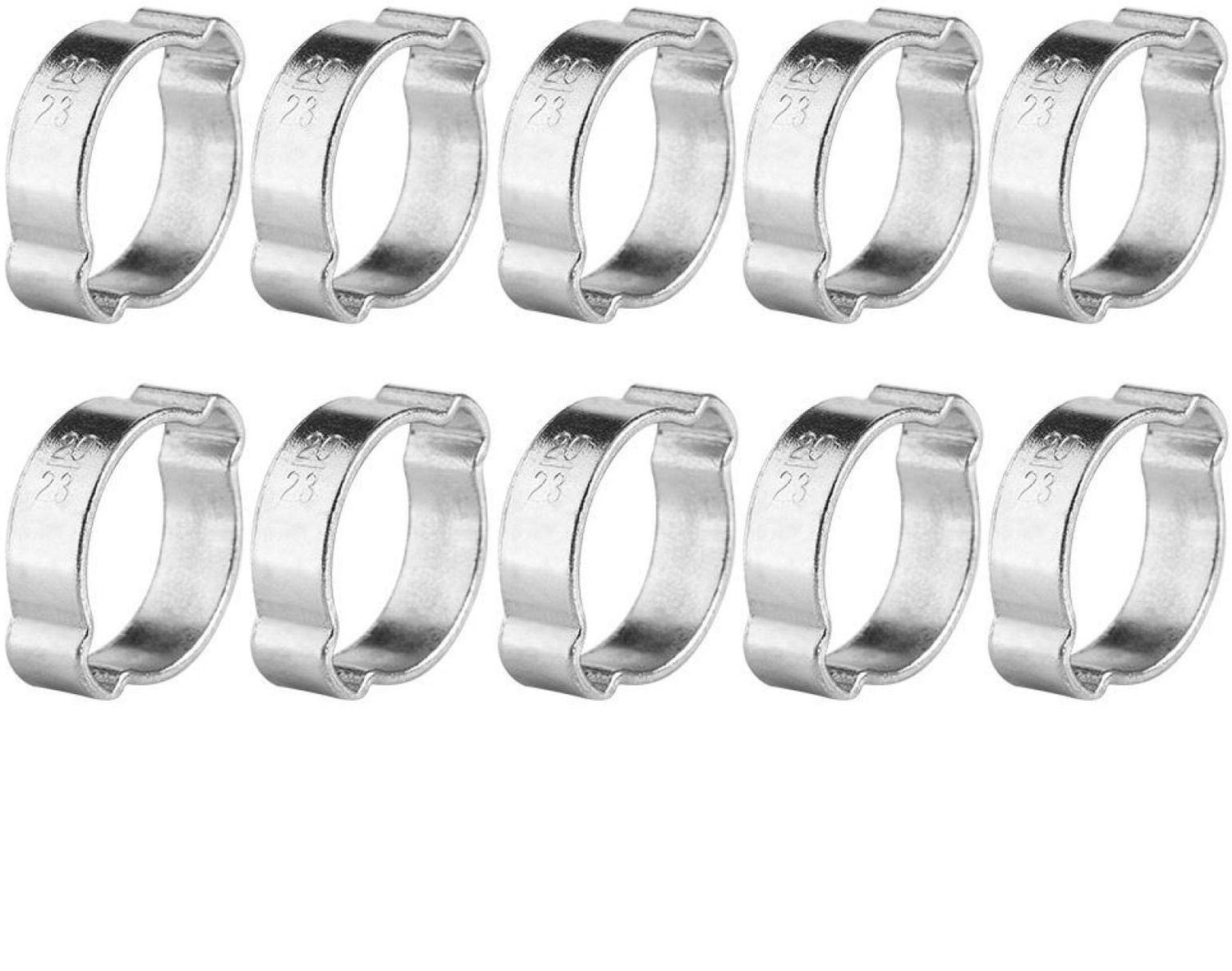 Slangenklem Set van 10 - Roestvrij Staal - Verstelbaar - Galvaniseerd - Professioneel Gepolijst - Voor Slangen van 5-23mm