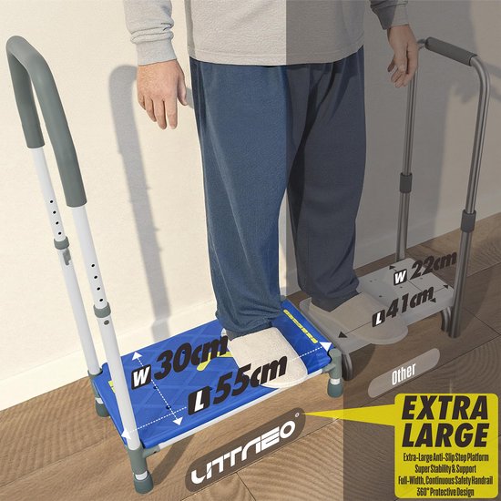 Opklapbare Stapladder met Verstelbare Armleuningen en Nachtverlichting — afbeelding 4