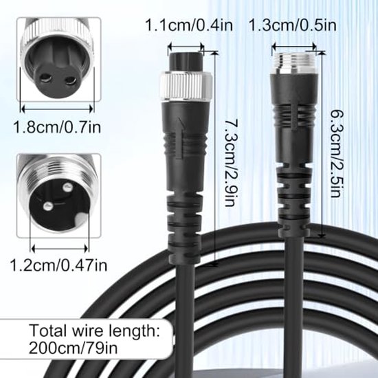 2-Pin Elektrische Visserij Reel Kabel 1,8 m — afbeelding 2