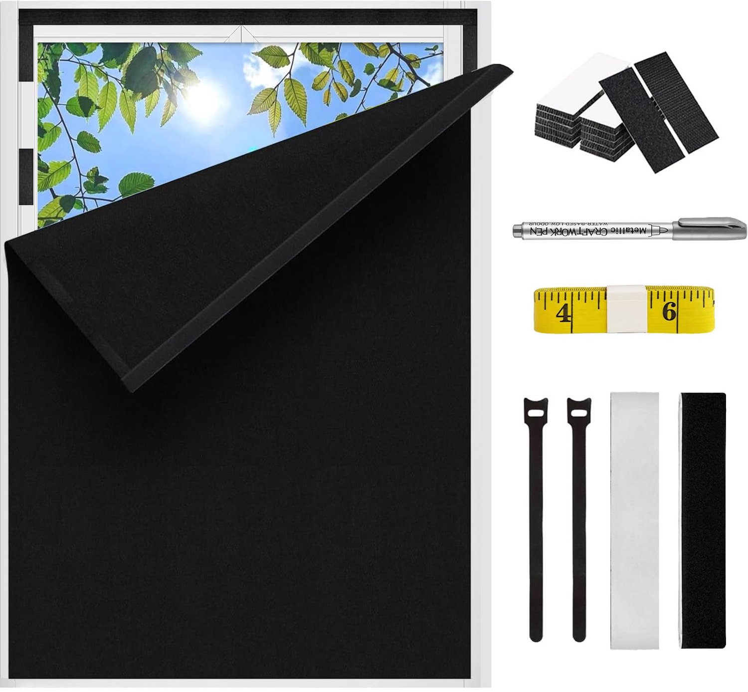 100 x 150 cm Blackout Rolgordijn - Verduisterend Zwart