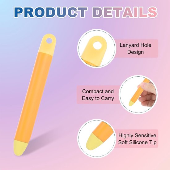 Styluspennen 105 x 13 mm - Oranje - Hoge gevoeligheid - Geschikt voor touchscreen apparaten - 2 stuks - ServiceTopper — afbeelding 2
