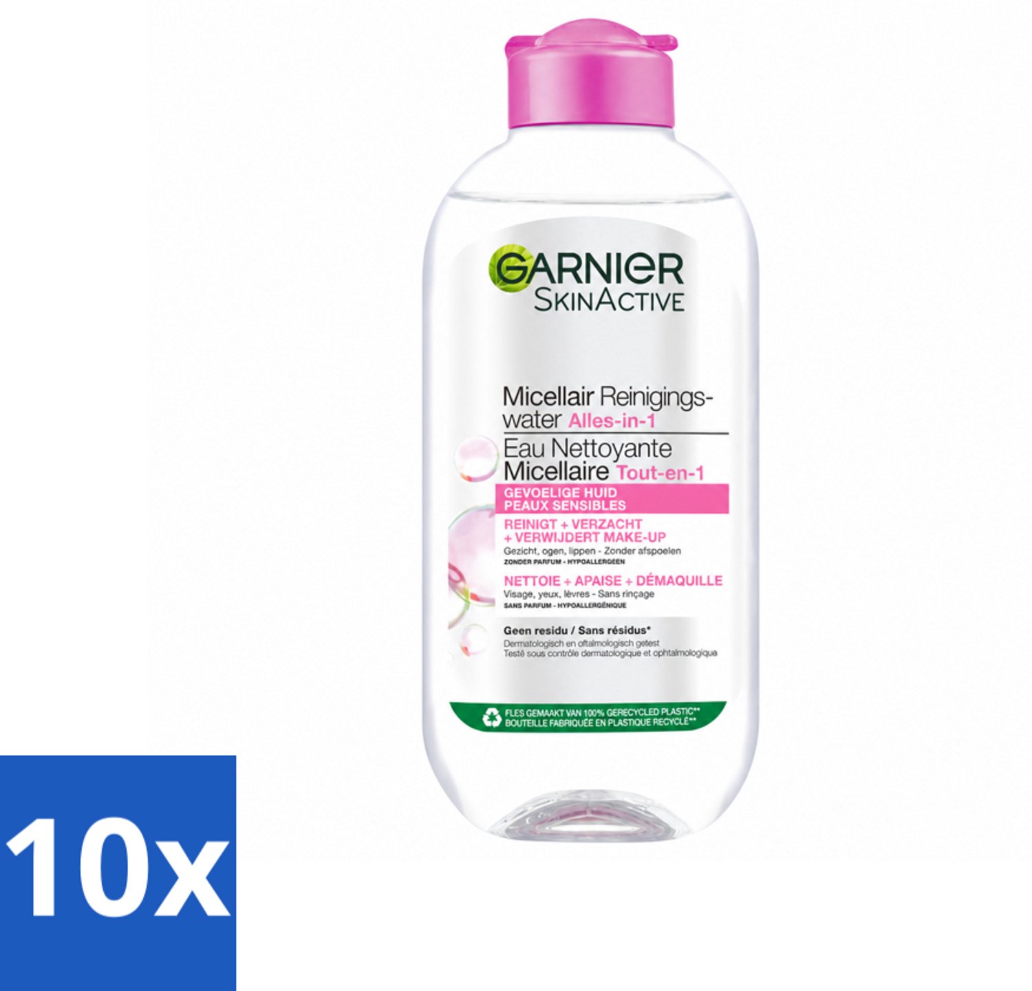 10 x Garnier - SkinActive - Micellair Water - Gevoelige Huid - Gezichtsreiniger - 200 ml - Voordeelverpakking - 10 stuks