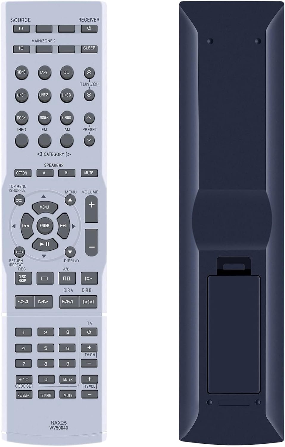 WV50040 vervangende afstandsbediening, compatibel met Yamaha audio-ontvangers R-S500, R-S700, R-S500BL