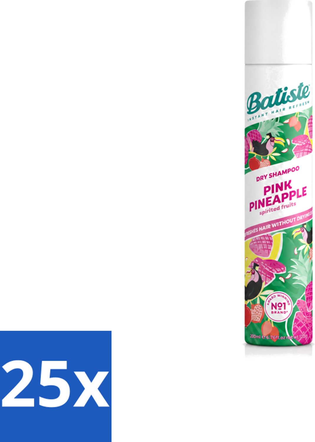 25 x Batiste - Pink Pineapple - Droogshampoo - Friszoete Geur - Verfrist en Geeft Volume - 200ml - Voordeelverpakking - 25 stuks