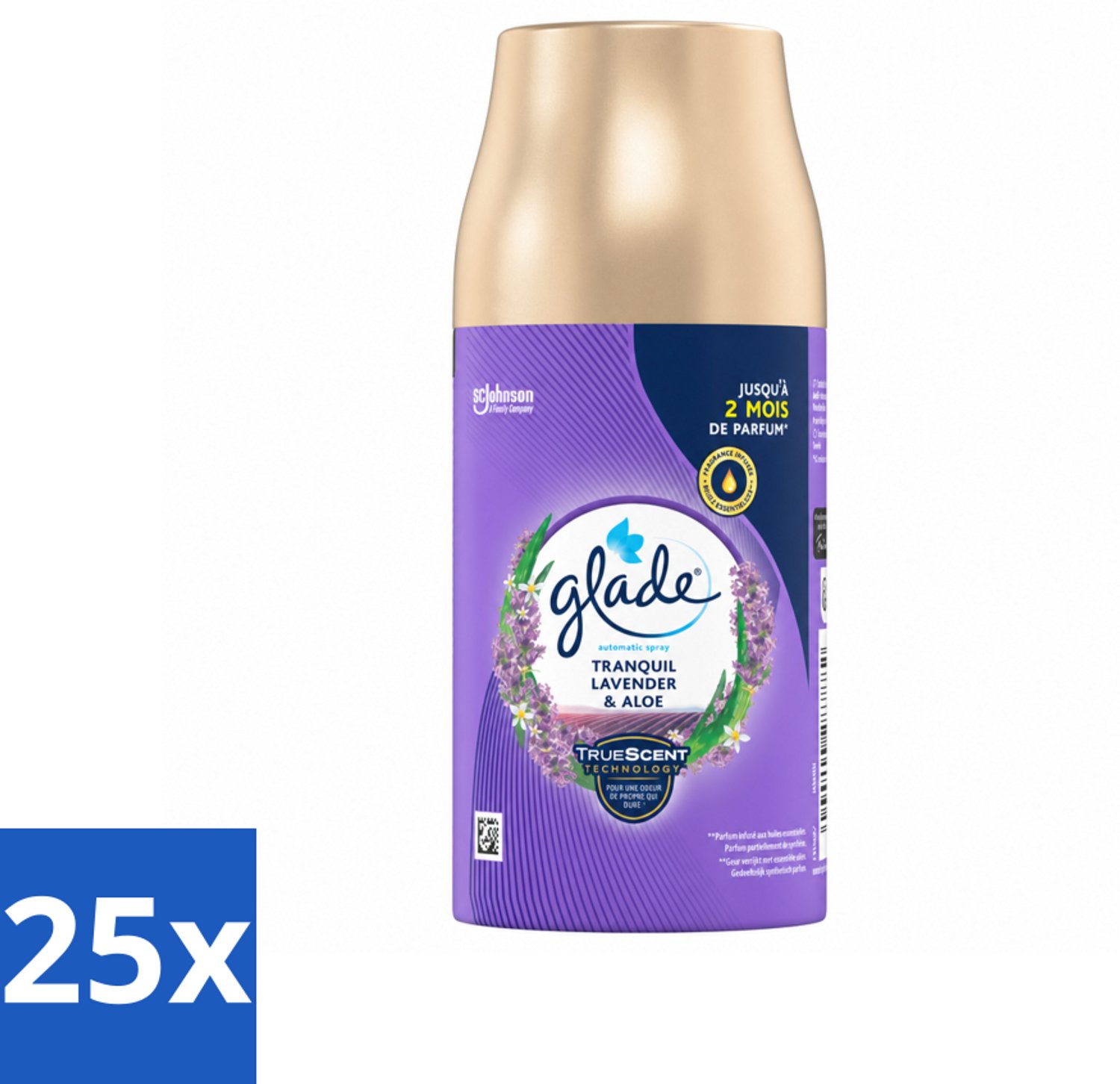 25 x Glade - Automatische Spray - Tranquil Lavender & Aloë - 269 g - Voordeelverpakking - 25 stuks