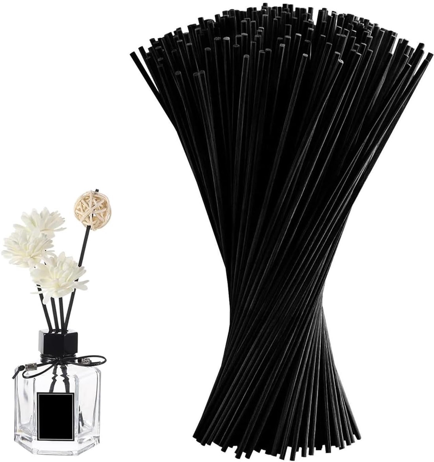 100 Stuks Grote Diffusorstaafjes, 30cm x 3 mm Zwart Diffusor Staafjes