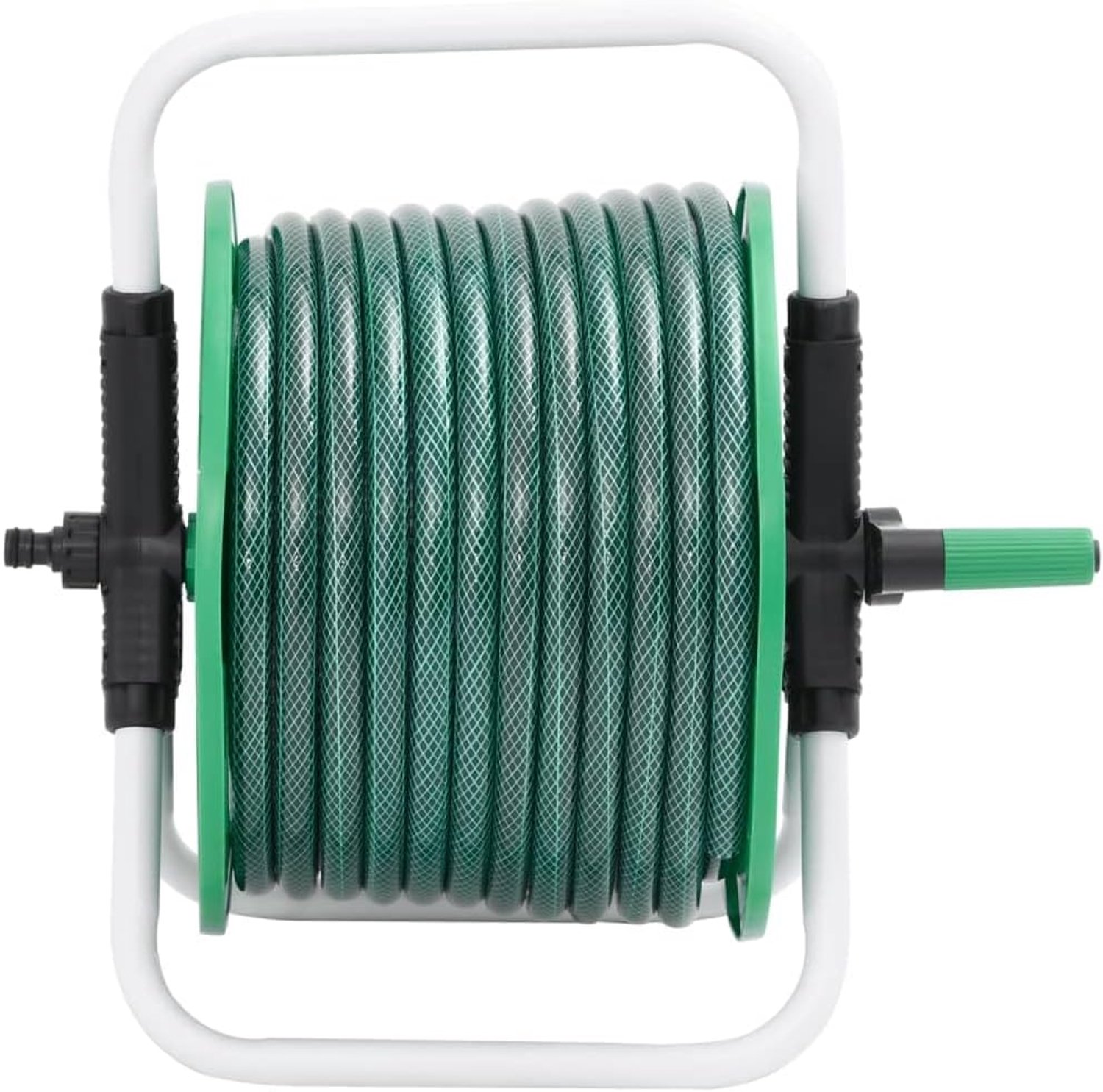 Slanghaspel vrijstaand met 30 m PVC slangset groen