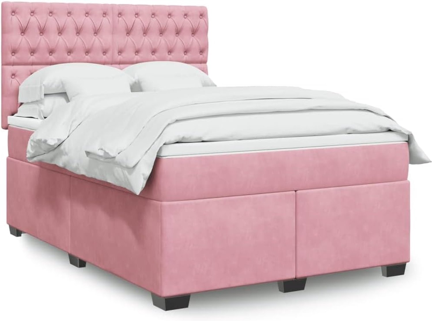 Boxspring met pocketveringmatras roze 140x190 cm