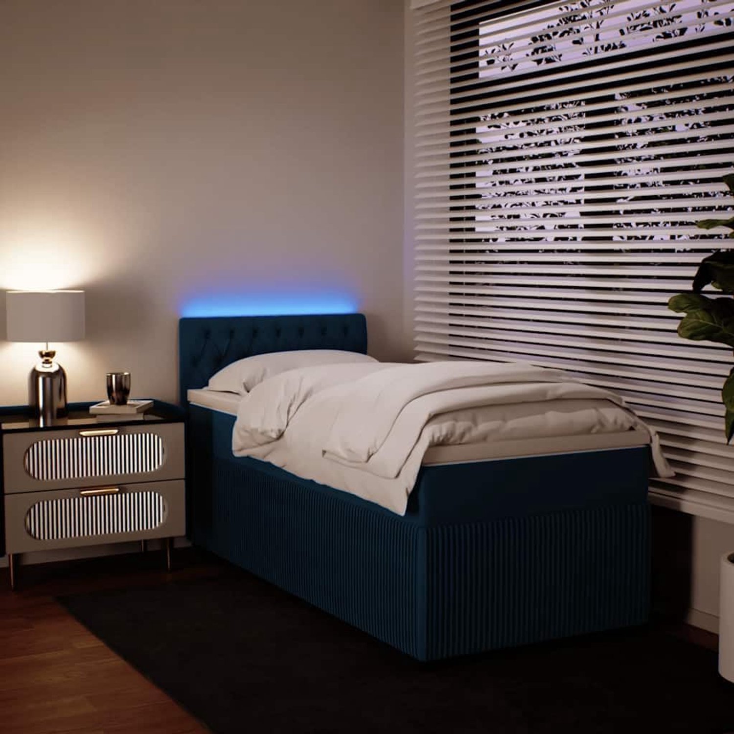 Pocketveringmatras Boxspringbed 80x200 cm Blauw