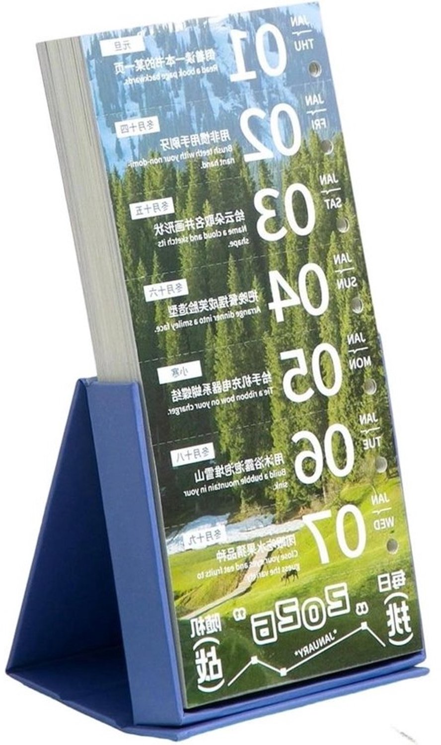 Kalenderplanner - Bureaukalender voor dagplanning - Productiviteit stimuleren - Wekelijkse uitdagingen - 24.9 x 11.8 x 1 cm - Wit