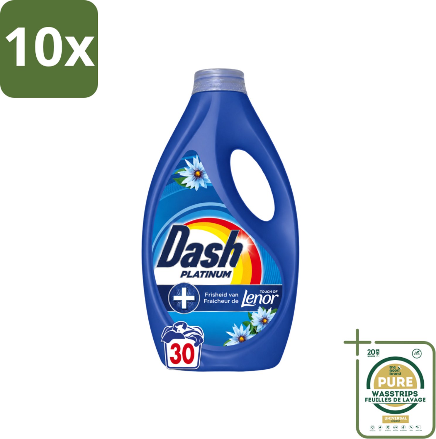 10 x Dash – Wasmiddel – Zeebries – 1350 ml - Wasstrips - Zeebries - Frisse Geur - Wasmiddel - Vlekverwijdering - Wasmiddel Voor Kleding