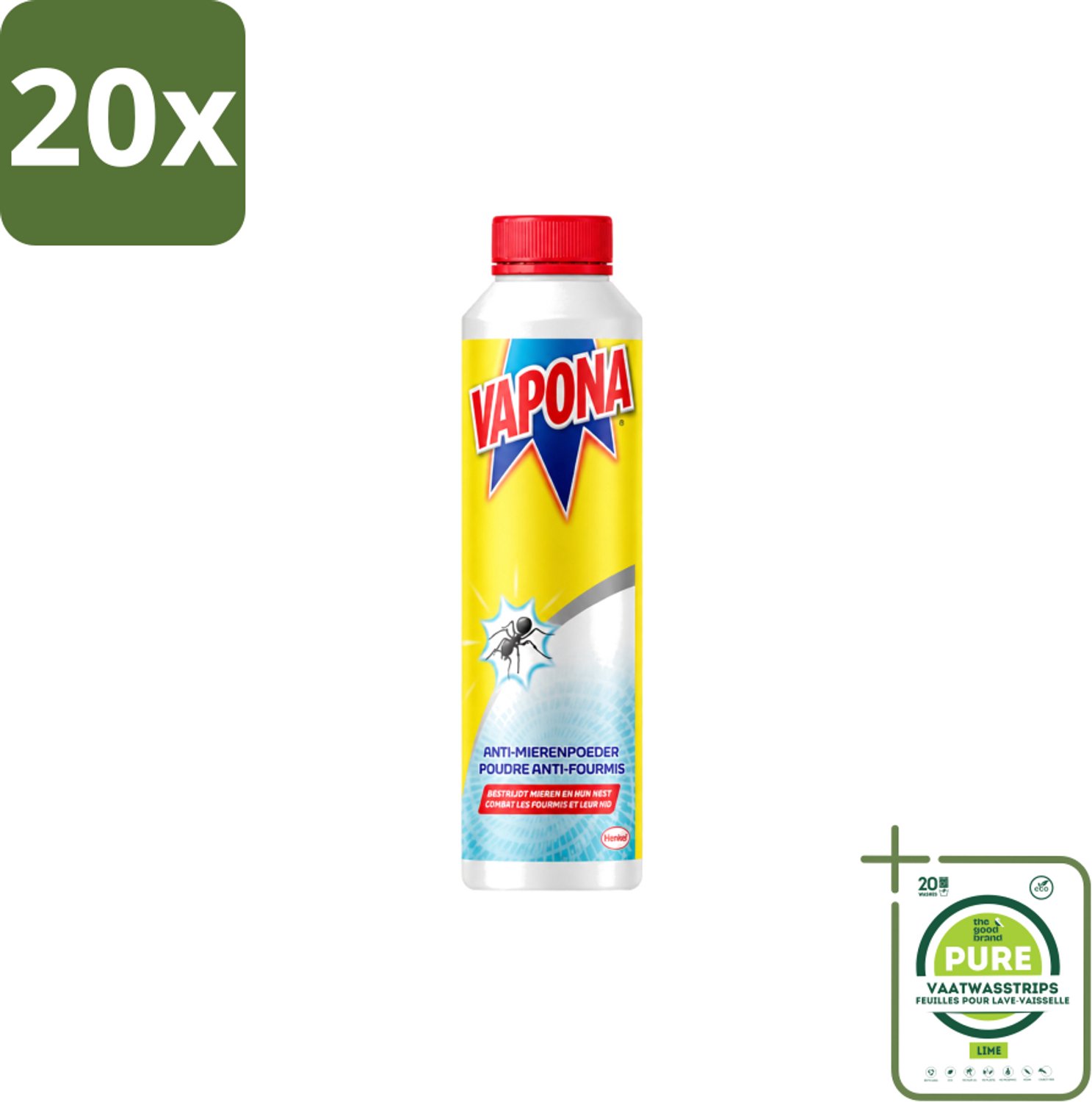 20 x Vapona - Anti Mierenpoeder - Effectief Tegen Hele Kolonie - 150g - Grootverpakking - Vaatwasstrips - Anti Mierenpoeder - Mierenbestrijding - Mierenbestrijding Buiten - Mierennest Bestrijding - Mierenpoeder 150g