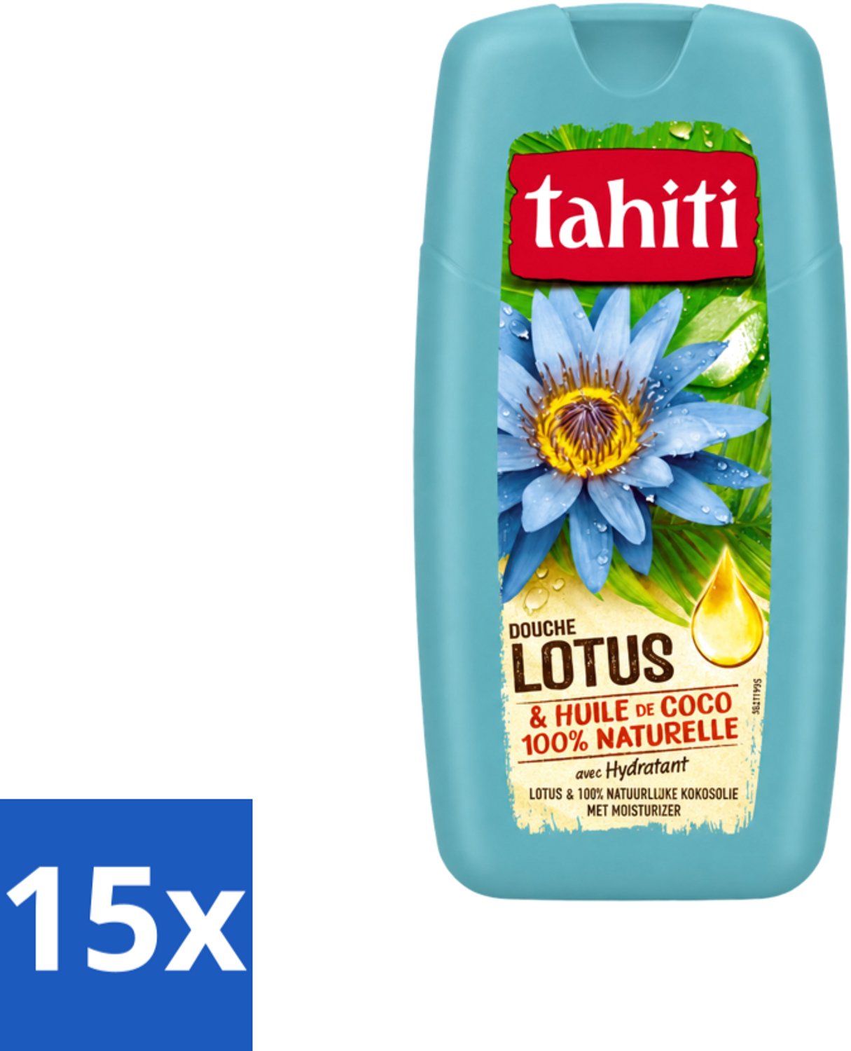 15 x Tahiti - Douchegel - Lotus & Kokosolie - Hydraterend - 250 ml - Voordeelverpakking - 15 stuks