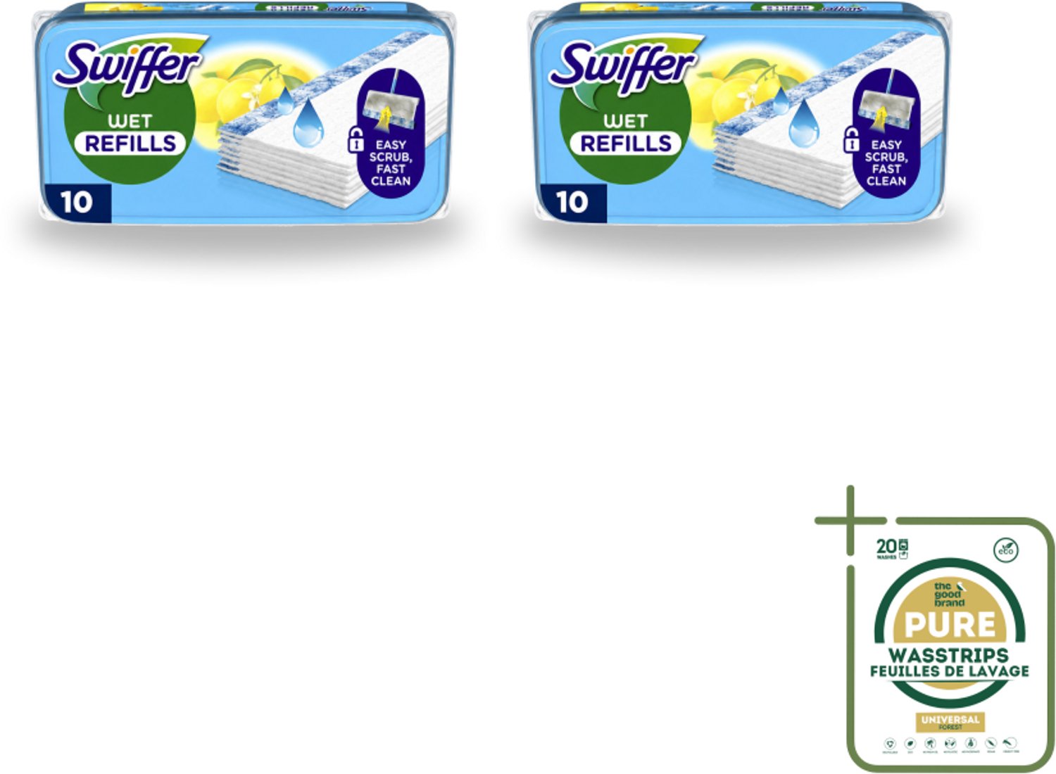 2 x Swiffer - Vloerdoekjes – Citrus Fresh – 10 doekjes - Wasstrips - Vloerdoekjes - Schoonmaken - Dweilen - Vloerdoekjes Navullingen - Citroengeur