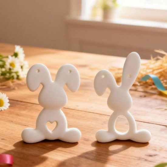 Mal voor Pasen, doe-het-zelf paasdecoratie met konijnenmotief, voor harskunst, kaarsgieten, kindercreativiteit, herbruikbaar, gemakkelijk te reinigen — afbeelding 3