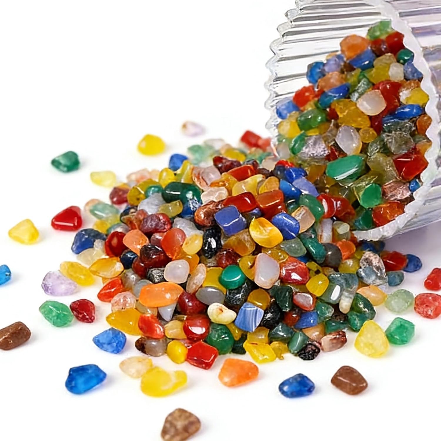 Edelstenen, 400 g, kleine edelstenen, sierstenen voor decoratie voor aquaria, bloempotten, sieraden maken en woondecoratie (gemengde kleuren)