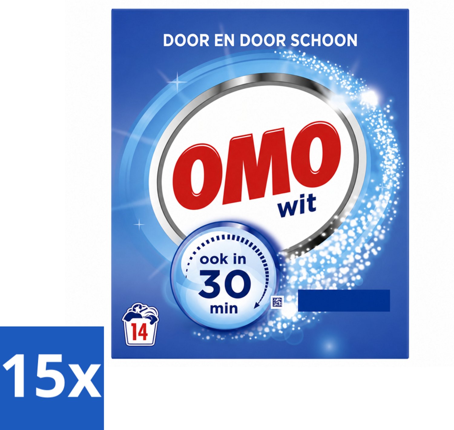 15 x OMO – Waspoeder – Wit – 14 Wasbeurten - Voordeelverpakking - 15 stuks