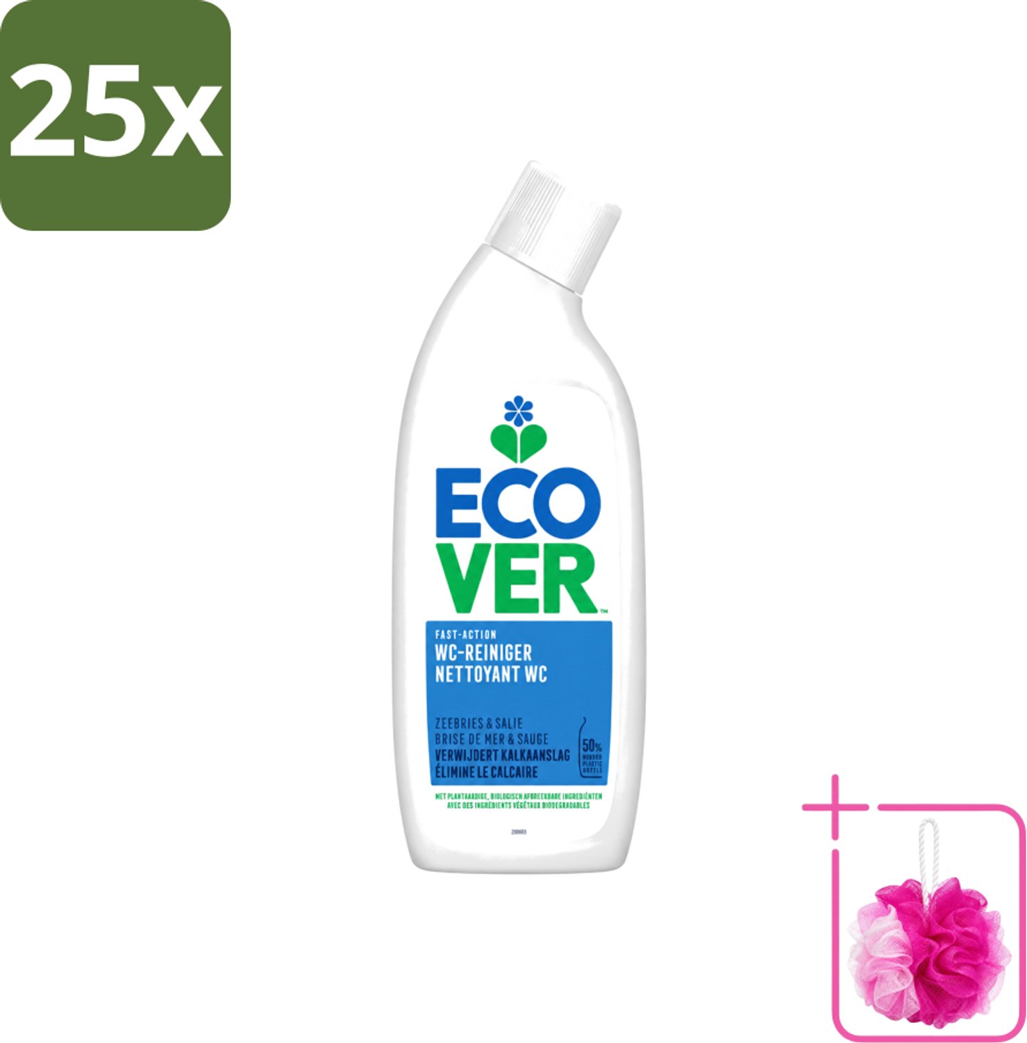 25 x Ecover - Toiletreiniger - Zeebries & Salie - 750 ml - Bulkverpakking - Toiletreiniger - Douchemop - Zeebries