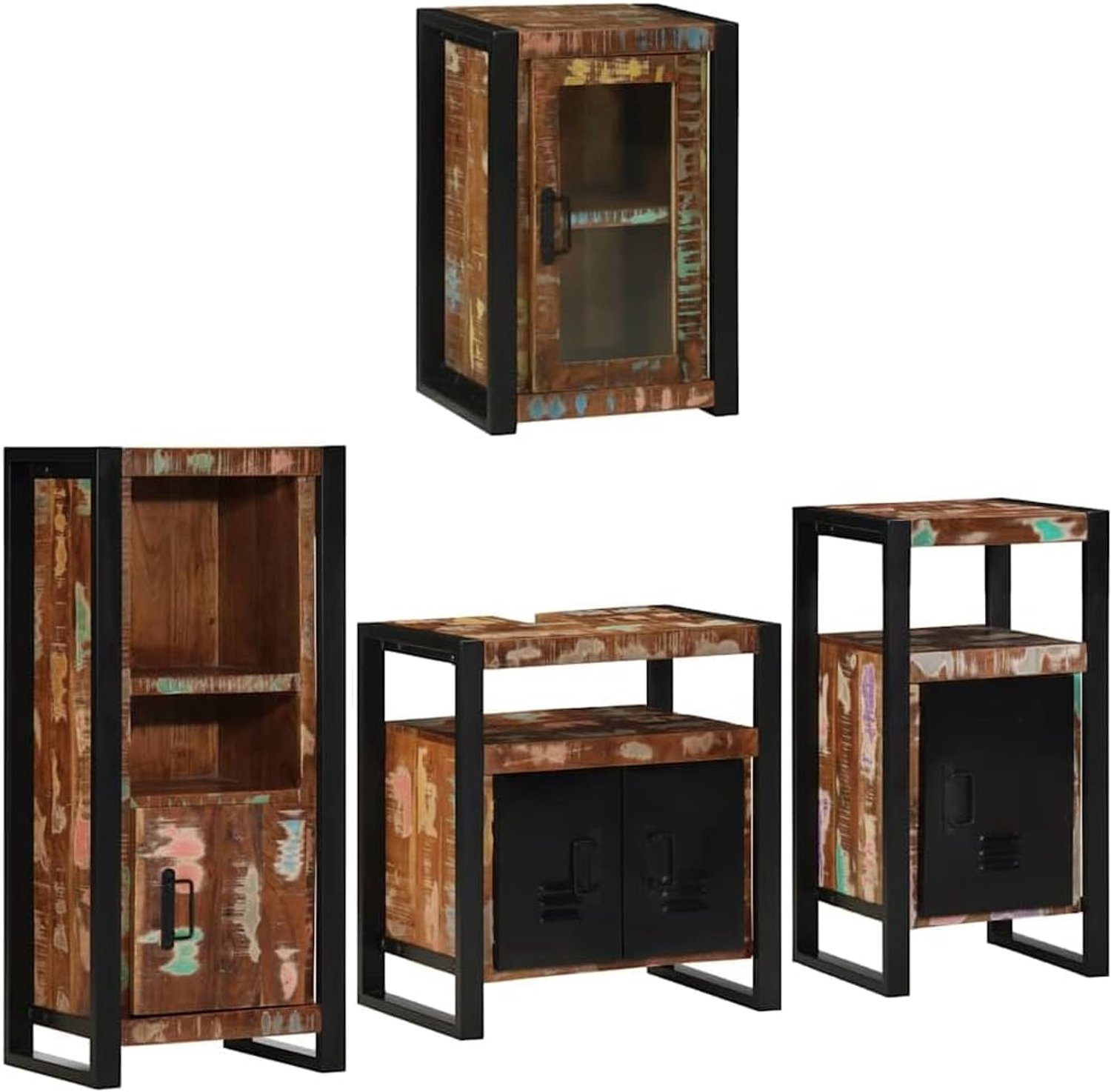 Badkamermeubelset 4 STK. Multicolor 55 x 35 x 60 cm