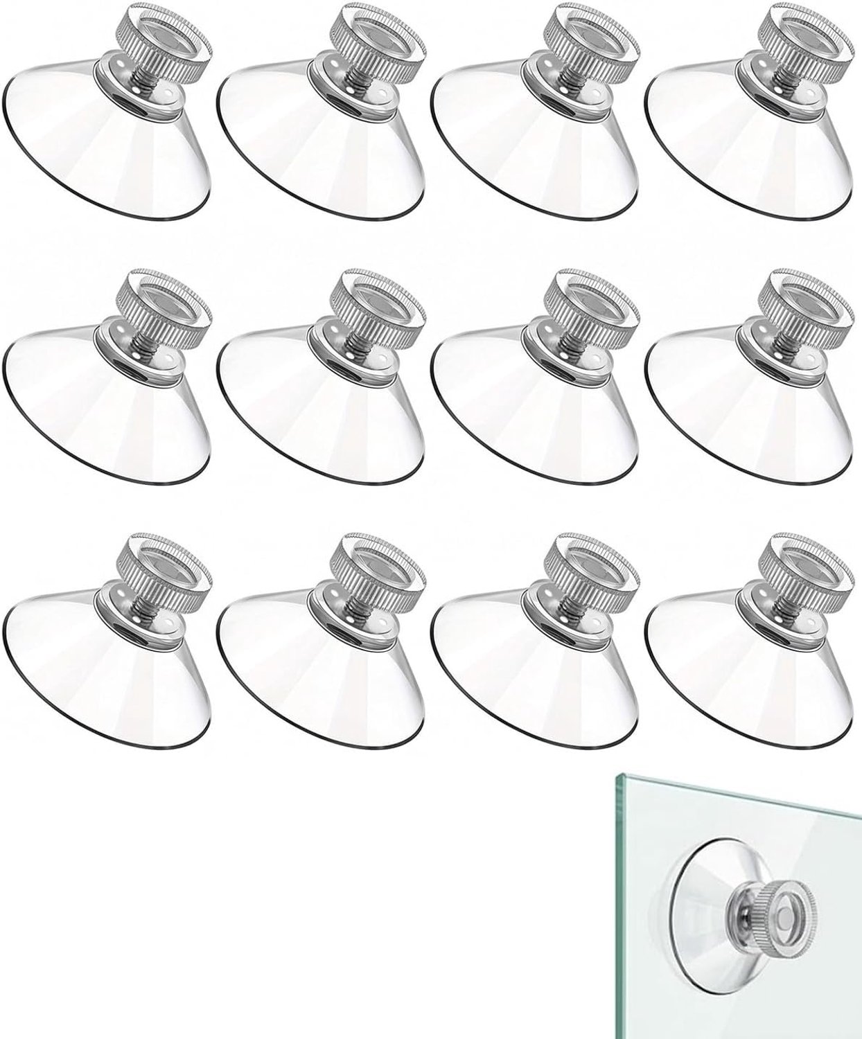 12 stuks zuignaphaken, transparant, zuignaphouders voor badkamer en keuken, sterke hechtkracht, lijmloos, verwijderbaar en zonder boren