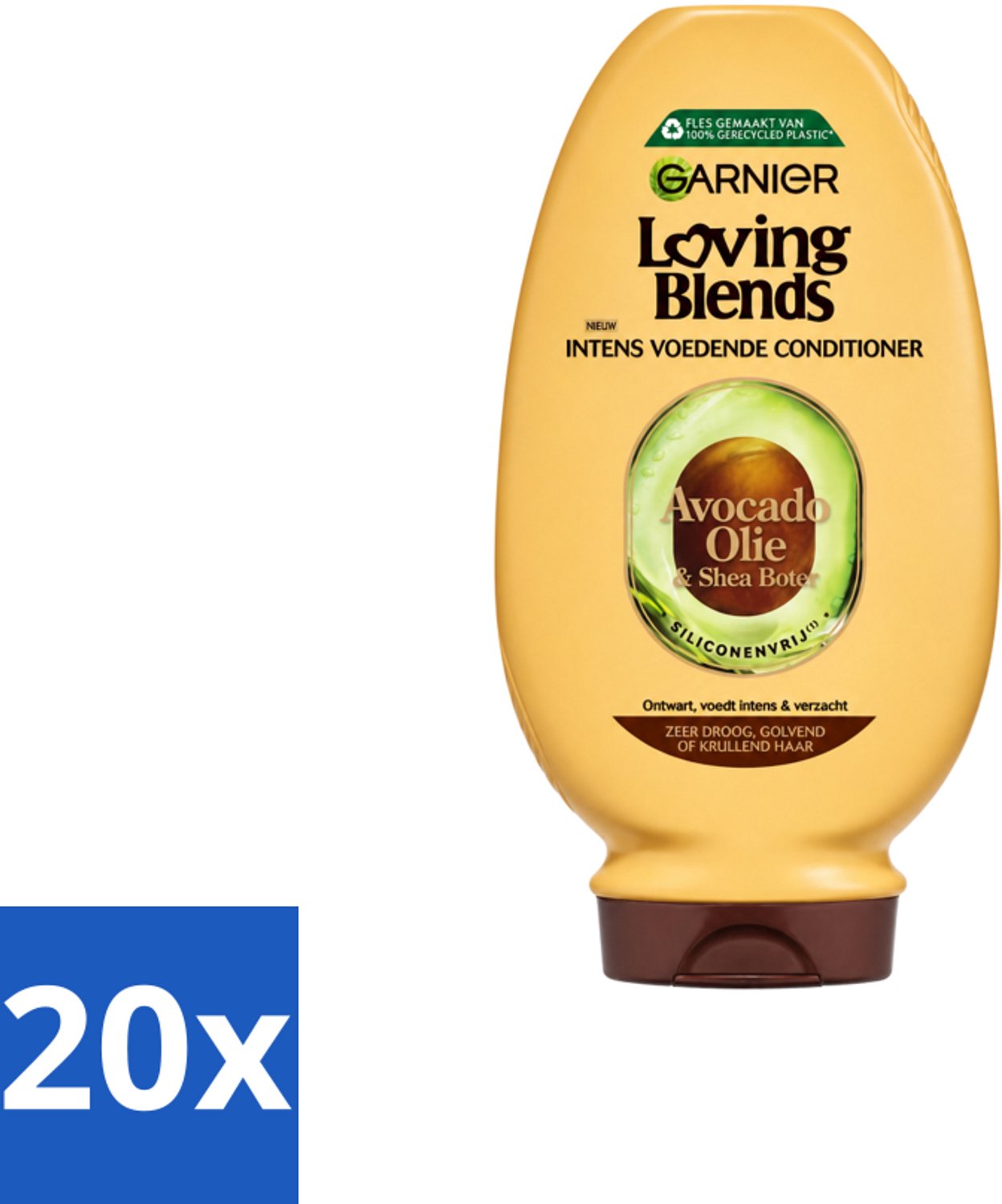 20 x Garnier - Loving Blends - Conditioner - Avocado Olie & Shea Boter - Zeer Droog of Pluizig Haar - 250 ml - Voordeelverpakking - 20 stuks
