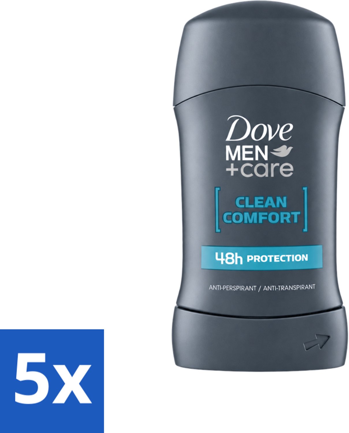 5 x Dove - Deodorant - Stick Clean Comfort - Zachte bescherming - 50 ml - Voordeelverpakking - 5 stuks