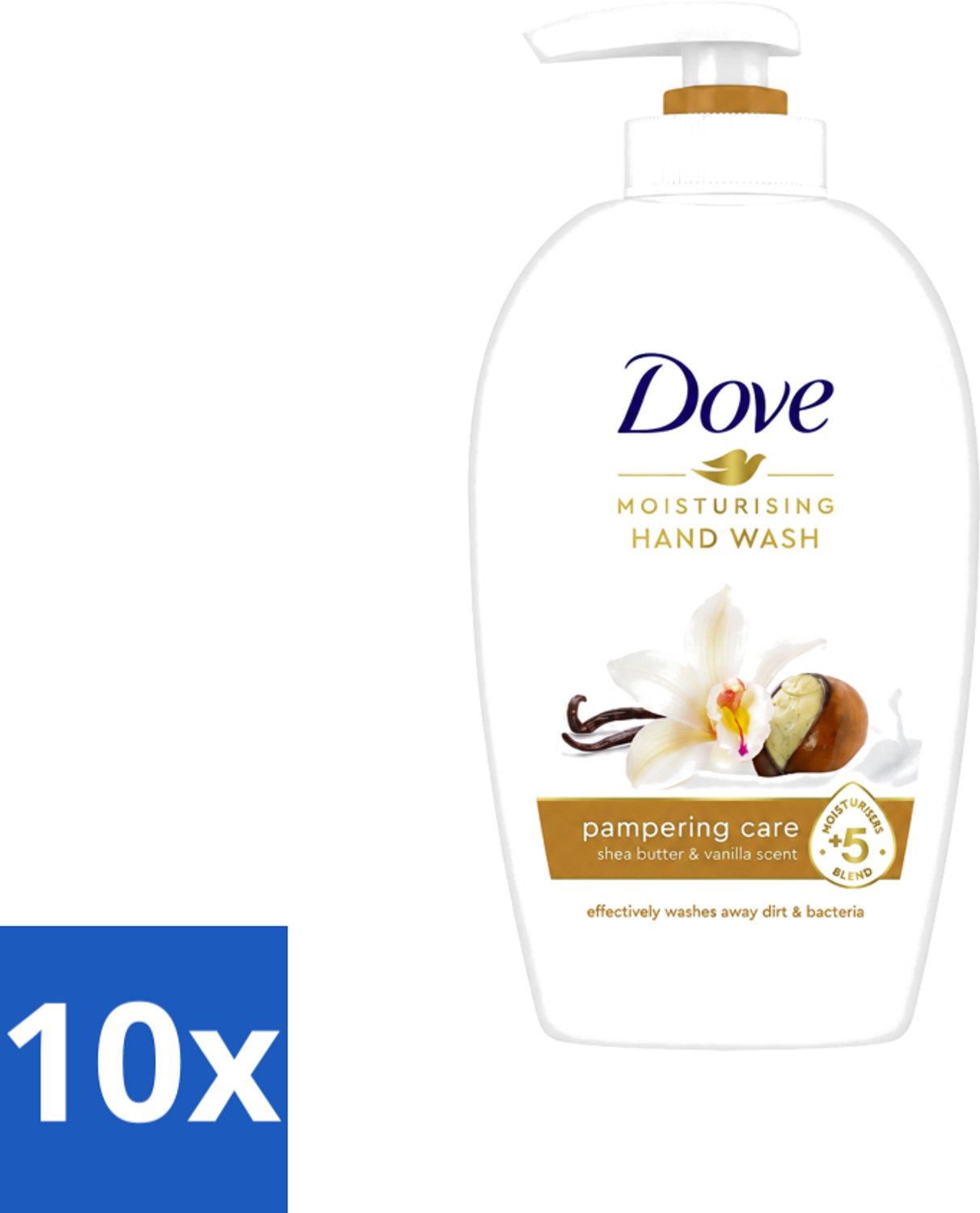 10 x Dove - Handzeep - Pampering Care - Verzachtend - 250 ml - Voordeelverpakking - 10 stuks