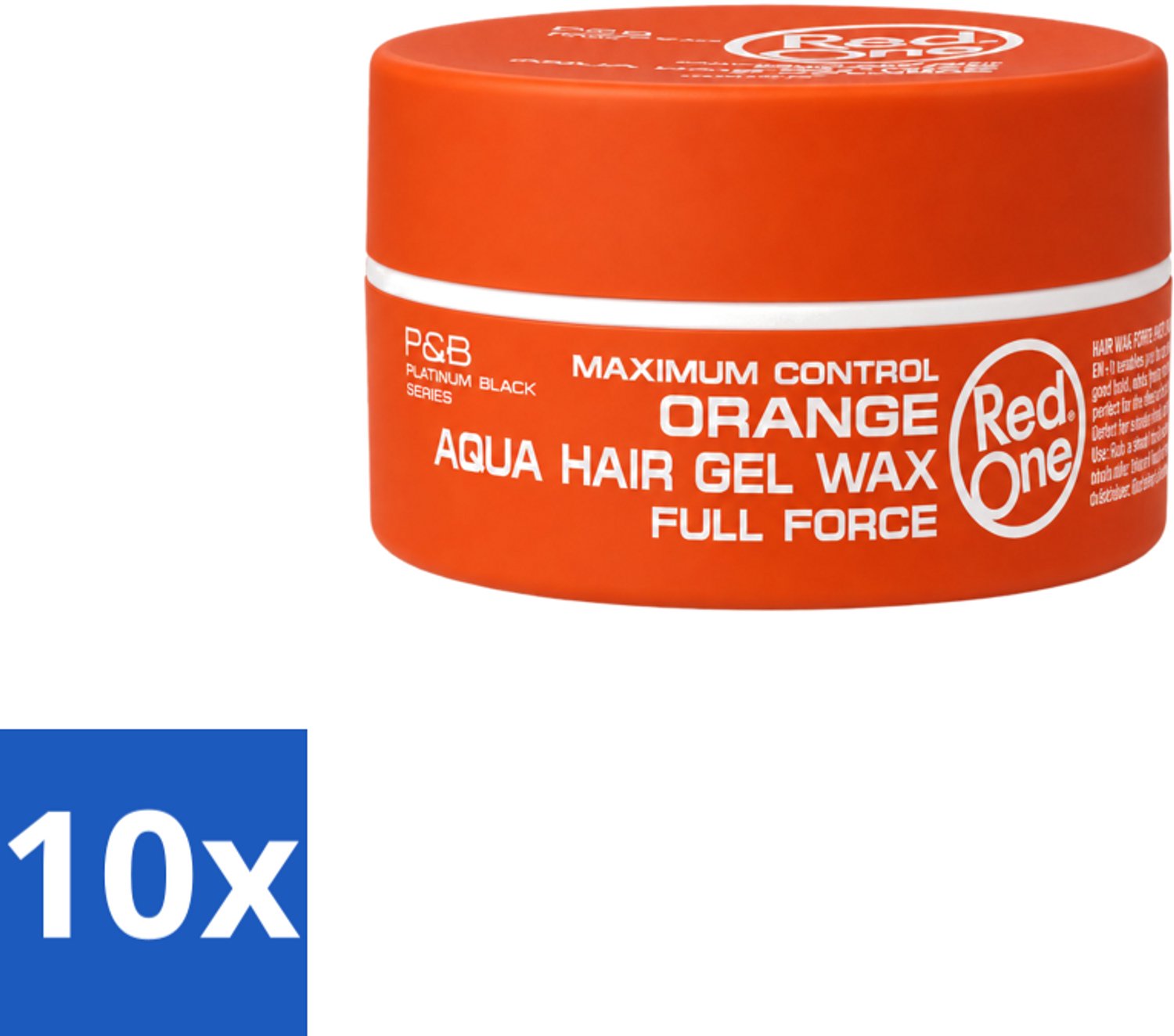 10 x Red One - Haarwax - Aqua Orange - Verfrissende Styling - Voor Sterke Hold & Glanzende Finish - 150 ml - Voordeelverpakking - 10 stuks