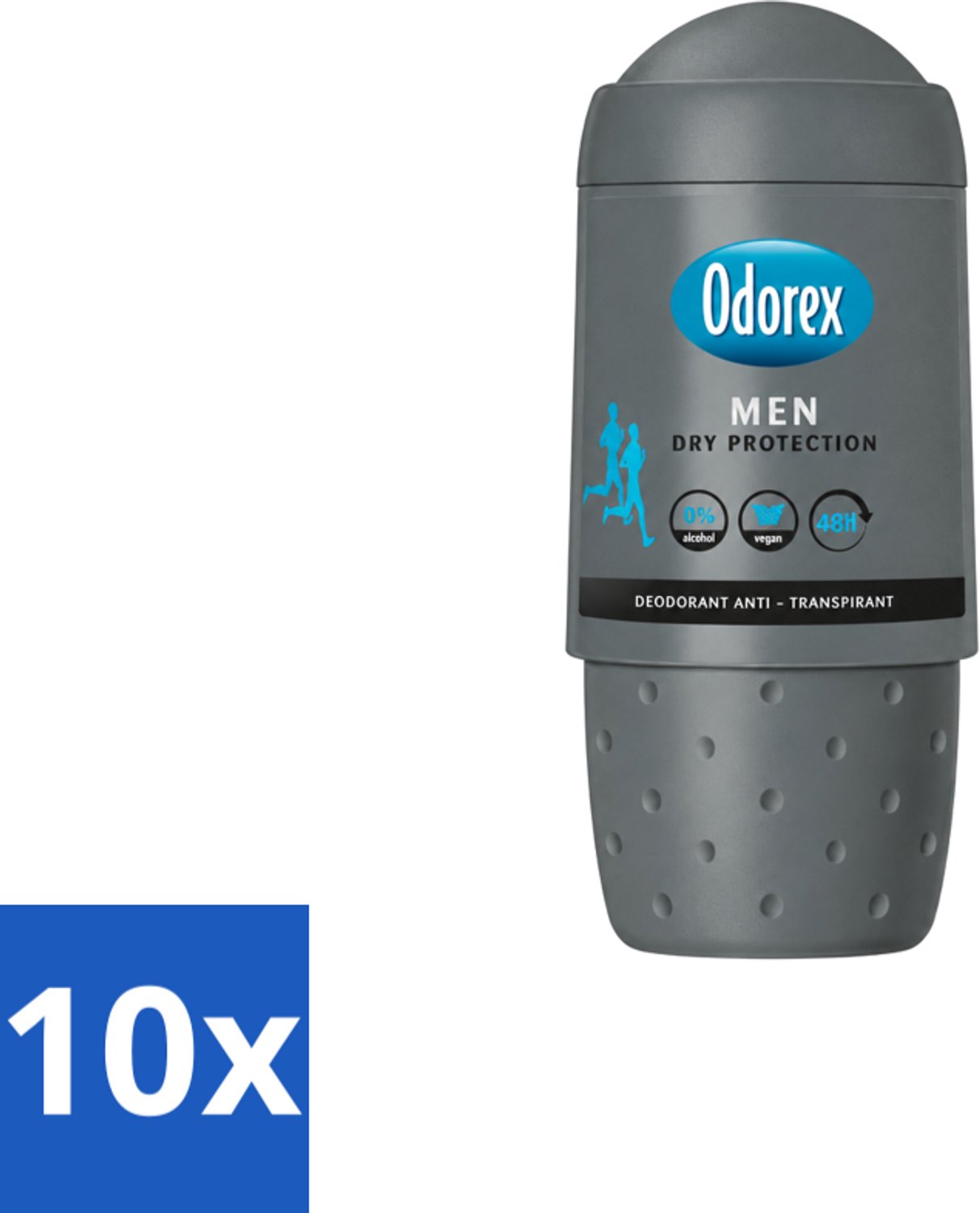 10 x Odorex Men - Deodorant Roller - Dry Protection - Tegen Transpiratie - 50 ml - Voordeelverpakking - 10 stuks