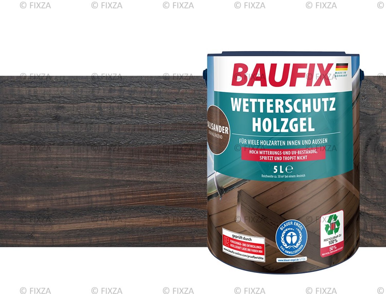 BAUFIX Buitenbeits – Palisander – Zijdeglans – 5 Liter – Voor Schutting, Tuinhuis & Blokhut – UV- & Weerbestendig