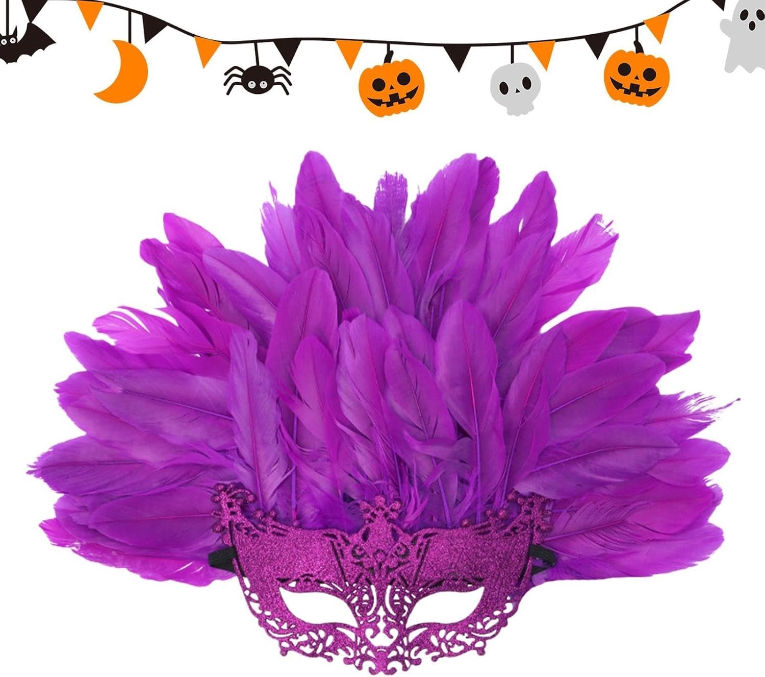 Masquerade Gezichtsbedekking Gevederde Halloween Haaraccessoires