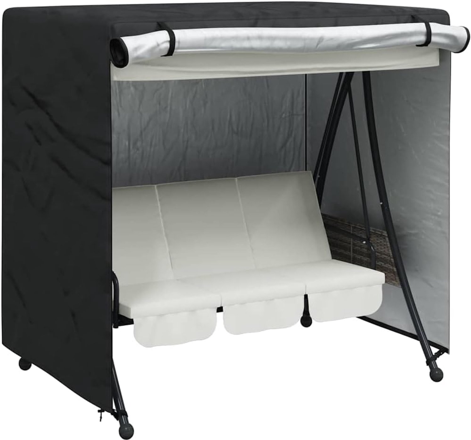 Hoes voor schommelbank, zwart, 175 x 125 x 180 cm