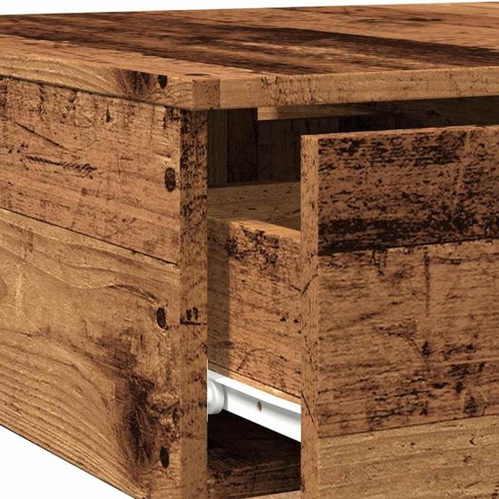 Bijzettafel smalle kleine bijzettafel outdoor balkon tafel woonkamer tafel - salontafel oude houtlook 90 x 60 x 31 cm houtmateriaal voor slaapkamer balkon keuken woonkamer — afbeelding 5
