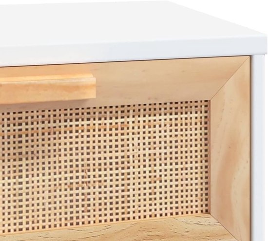 Bijzettafels voor woonkamer, salontafel, wit, 80 x 40 x 30 cm, houtmateriaal en massief grenenhout, voor woonkamer, slaapkamer — afbeelding 5