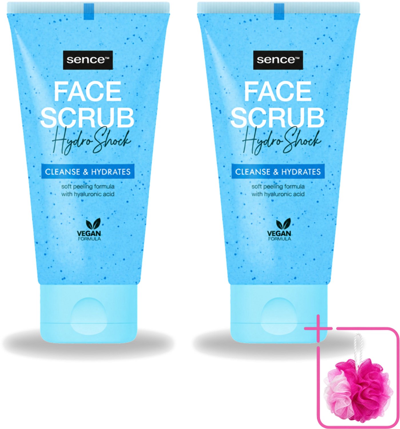 2 x Sence - Alle Huidtypes - Gezichtsscrub - Exfoliërend - 150 ml - Bulkverpakking - Gezichtsscrub - Douchemop - Exfoliëren