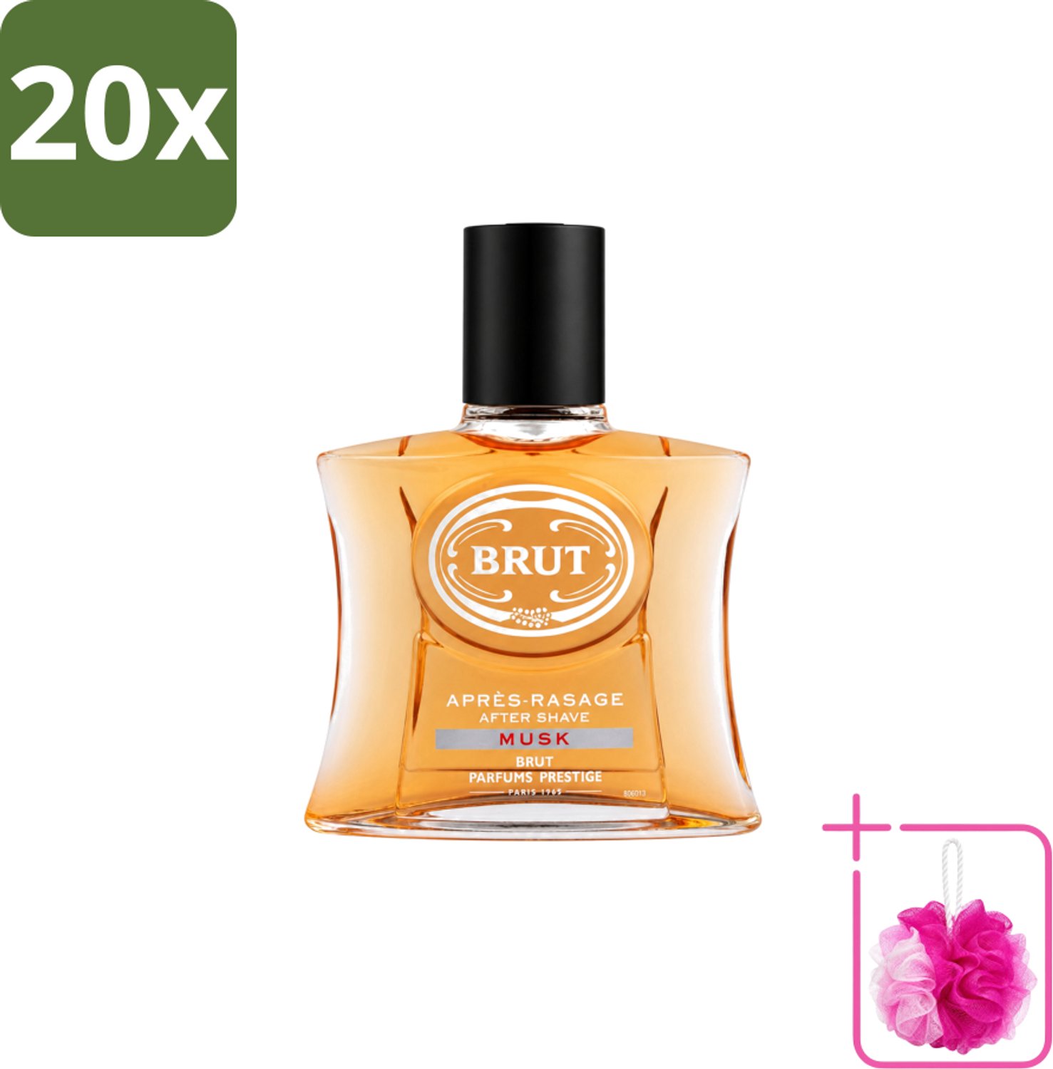 20 x Brut – Aftershave Lotion – Musk – 100 ml - Bulkverpakking - Aftershave - Douchemop - Aftershave musk