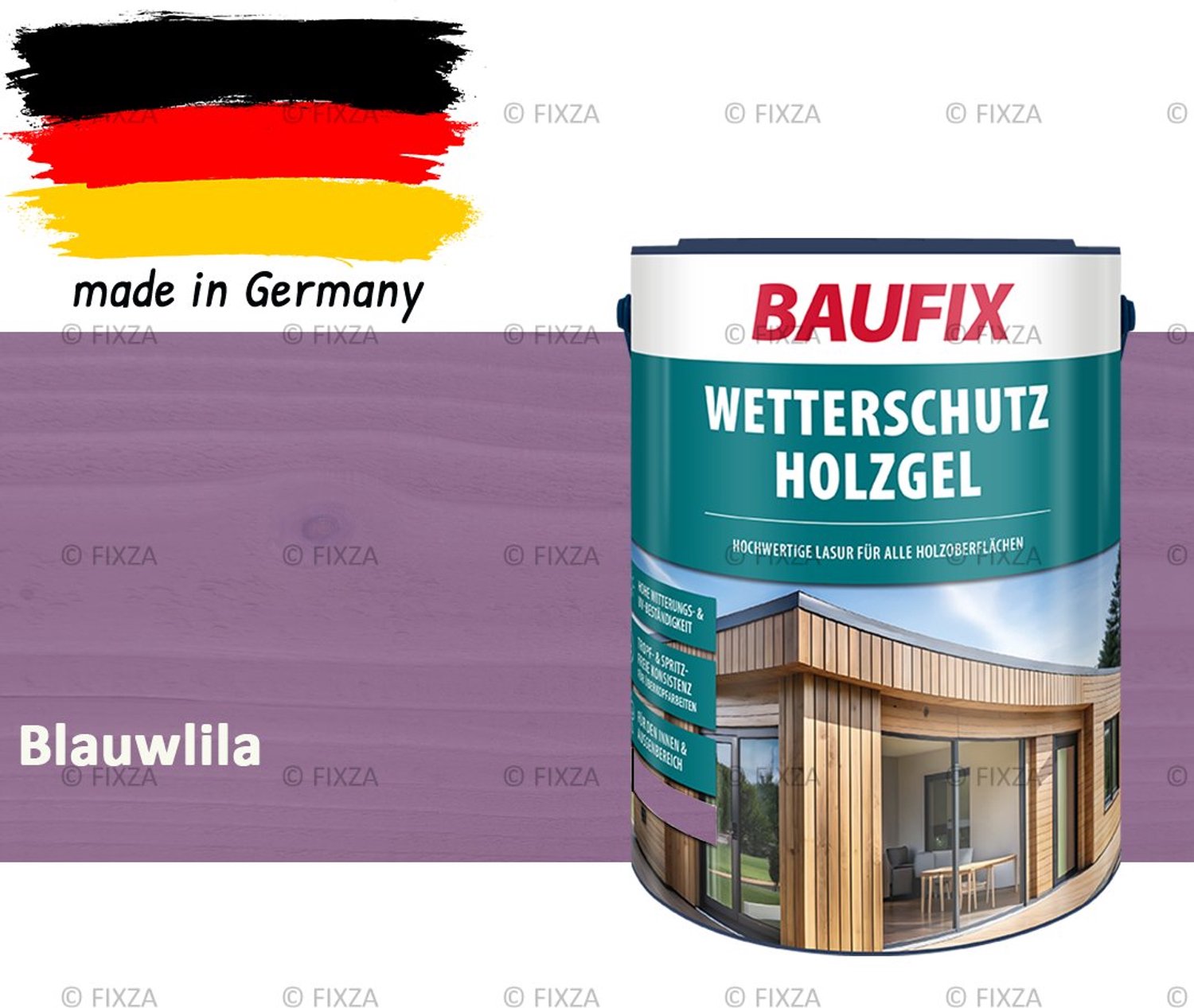 BAUFIX Buitenbeits – Blauwlila – Zijdeglans – 5 Liter – Voor Schutting, Tuinhuis & Blokhut – UV- & Weerbestendig