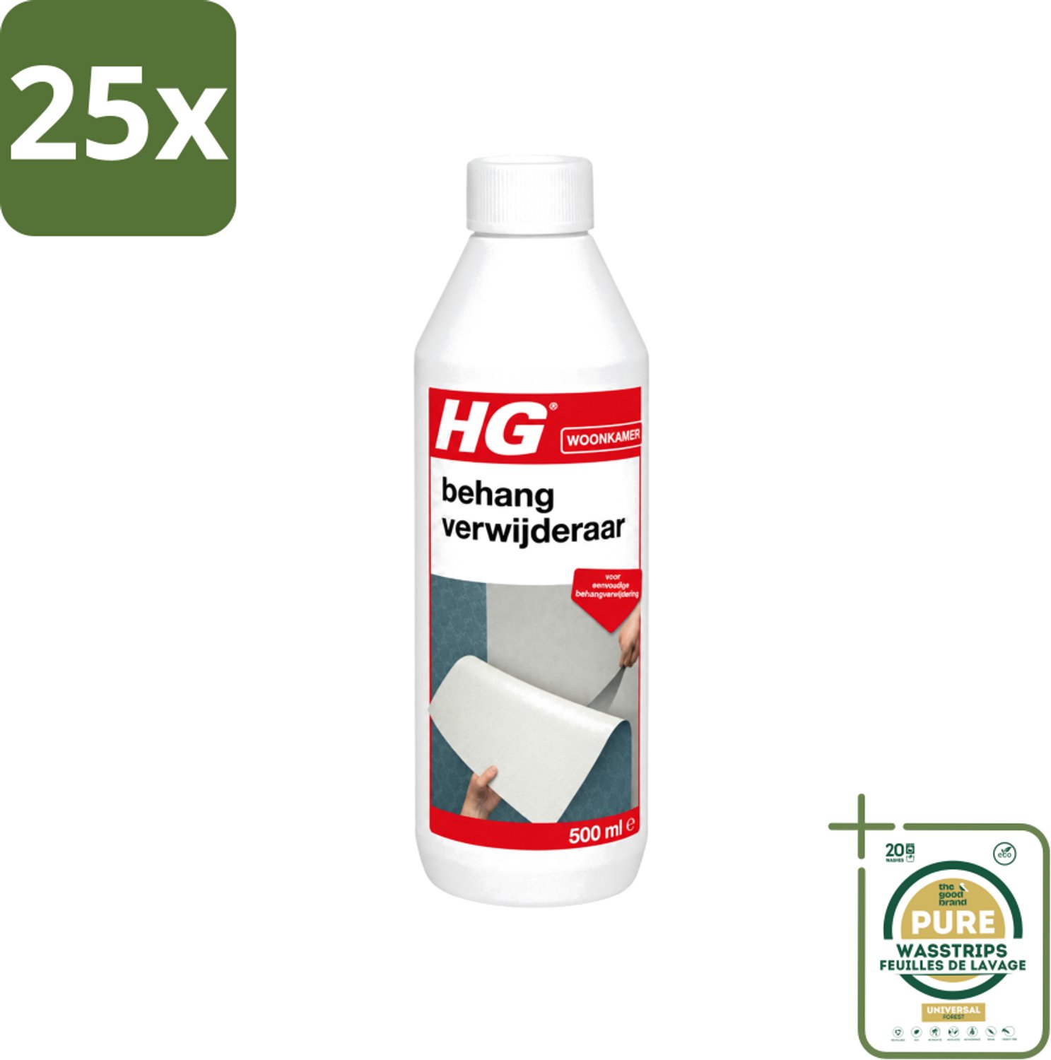 25 x HG - Behangverwijderaar - Voor Eenvoudige Behangverwijdering - 500 ml - Wasstrips - Behangverwijderaar - Behanglijm Verwijderen - Behang Verwijderen - Behang Reinigen - Behang Oplossen