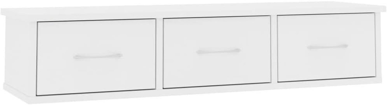 Wandplank met 3 laden, wandgemonteerde ladeplank, hal opbergplank, drijvende tv-standaardkast woonkamermeubels wit 88x26x18,5 cm