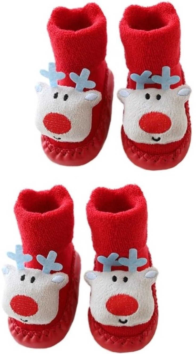 Sokjes voor baby's - Sokken voor in huis en op de vloer - Aangenaam om te dragen - Zool met antislip - 0-24 maanden - Blauw