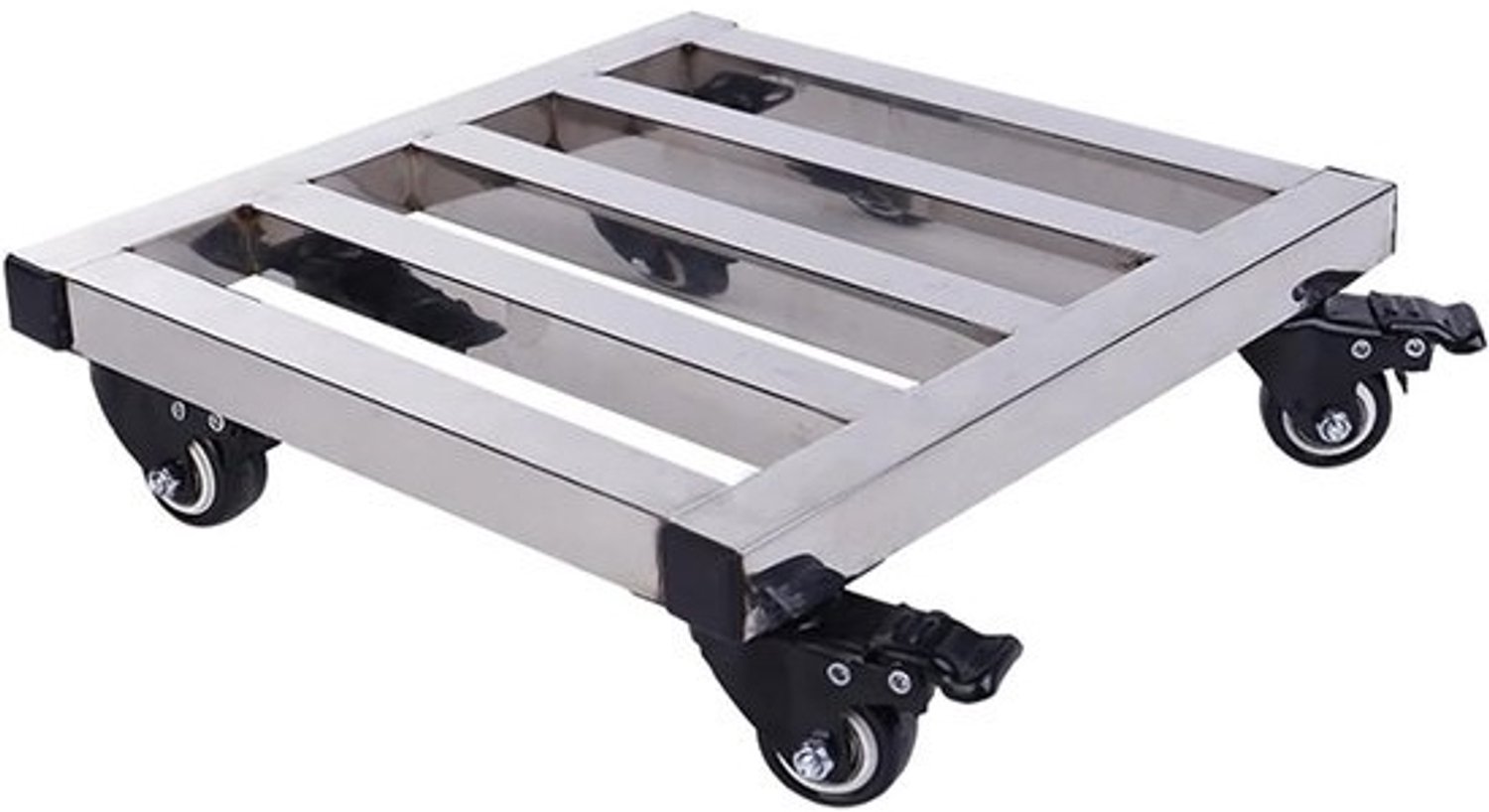 Plantenstandaard met wielen - Bloempot trolley - Zware planten verplaatsen - 360 graden draaibaar - 25cm - Zilver