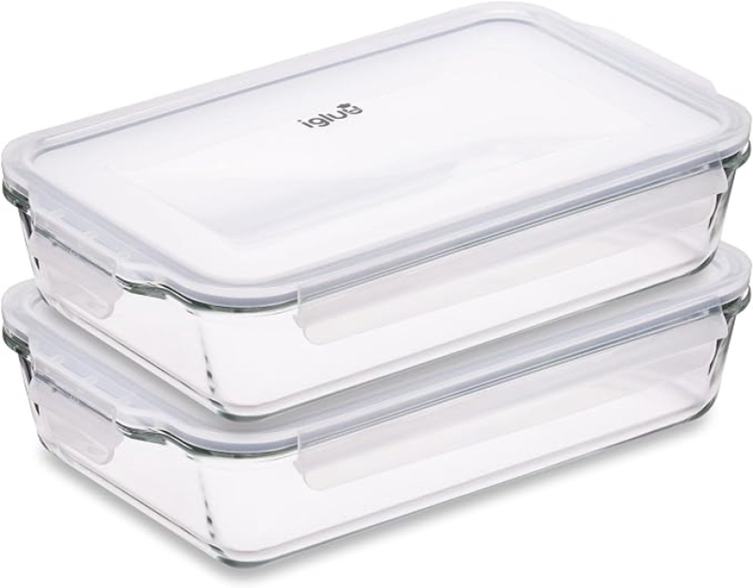 Nazik Living Ovenschaal met Deksel Set van 2 – Glazen Lasagneschalen 2,2L – Borosilicaatglas, BPA-vrij, Oven/Magnetron/Vriezer/Airfryer