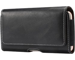 Horizontal Leather with Belt Loop New Design voor Qumo Quest 503 - Black