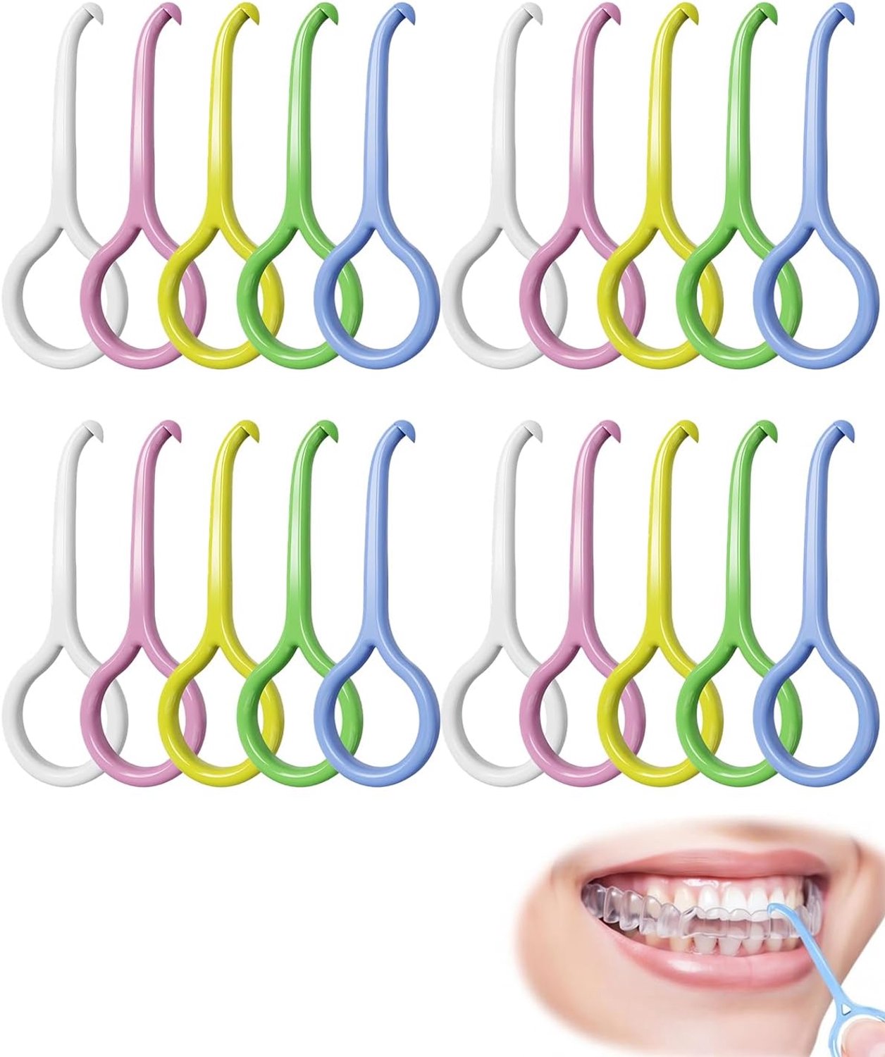 Tooth alignment hooks 20 stuks - tear-resistant design - praktische verwijderingstool - gum bescherming - Homevero
