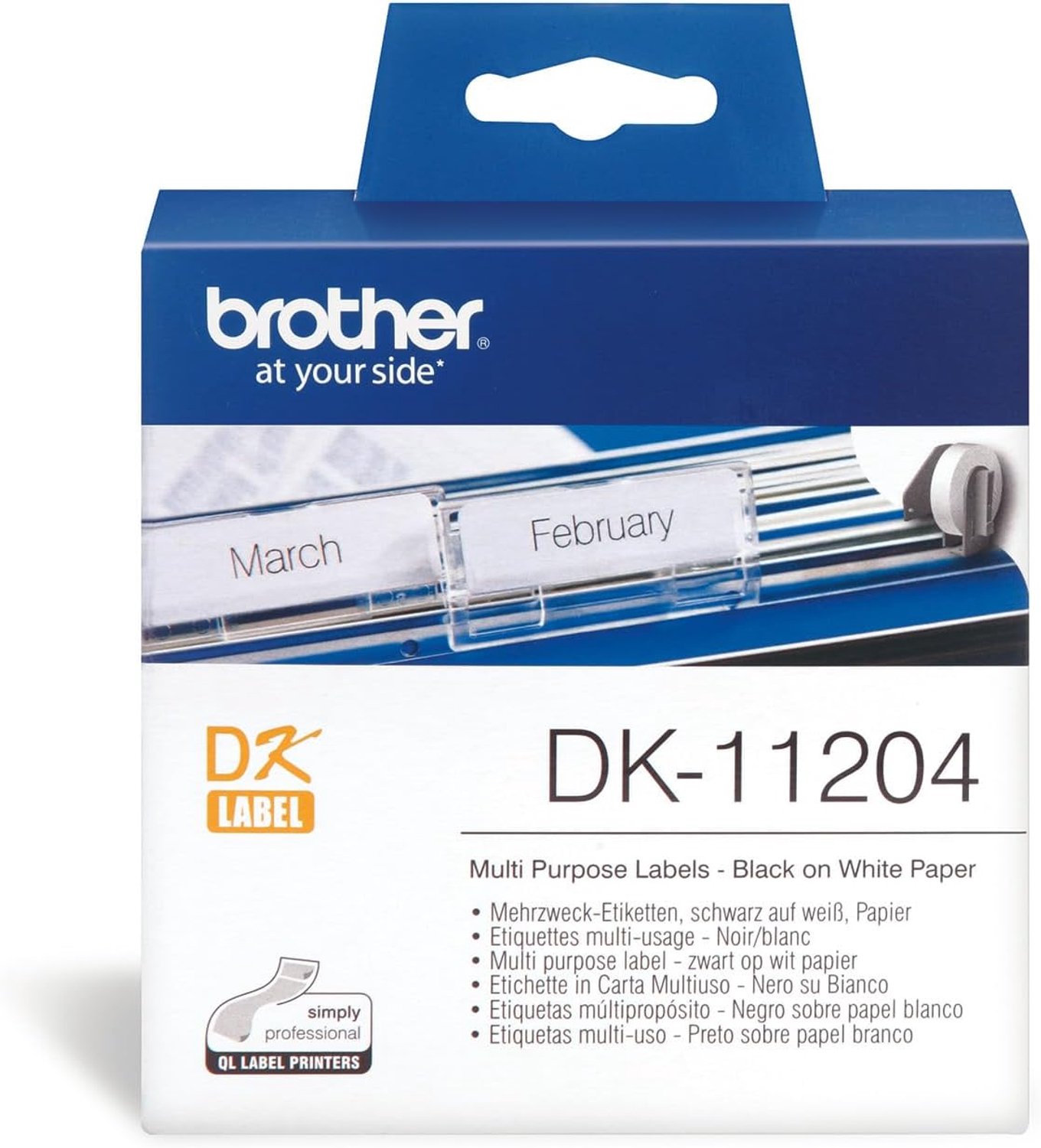 Brother DK11204 Adresetiketten - 17x52mm Wit, 400 stuks