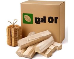 Aanmaakhout van beukenhout - Brandhoutblokken - Voor de open haard - Laag asgehalte - 10 Kilogram - Natuurlijk