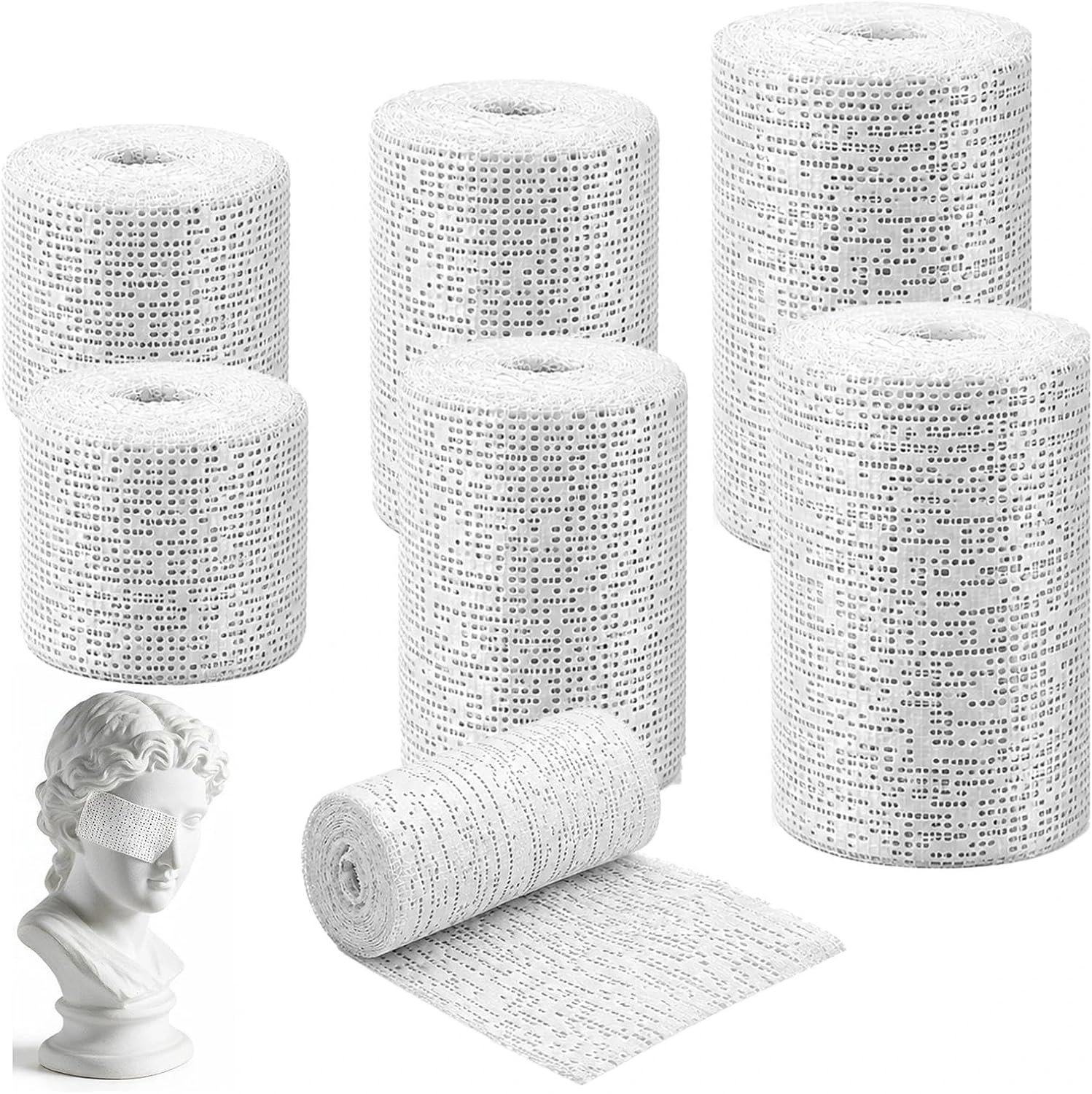 Plakbandrollen voor knutselen - 6 rollen gipsband, 2-10 cm x 270 cm, snel drogend, ideaal voor modellen en ambachten