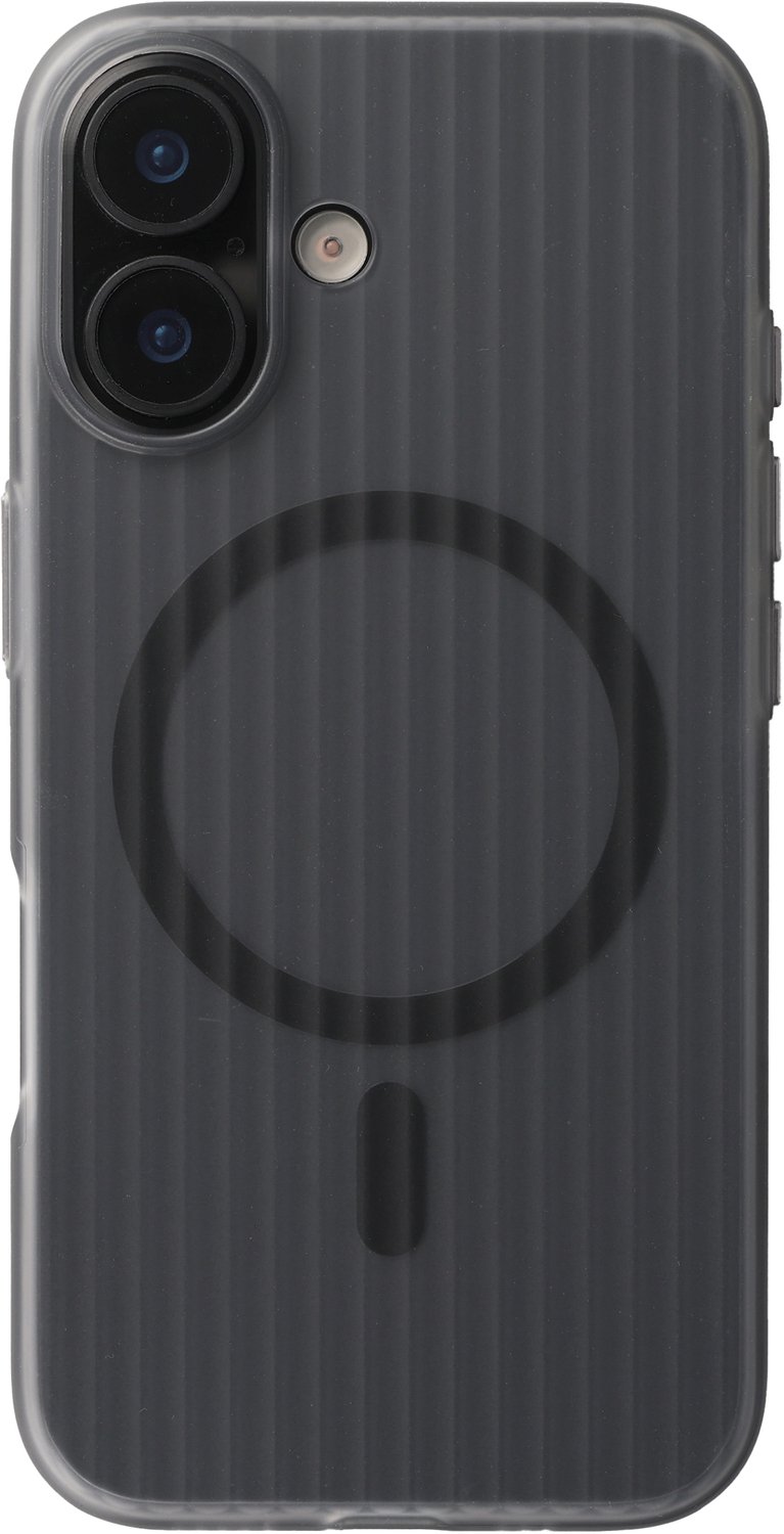 Accezz Hoesje - Geschikt voor Apple iPhone 16 - Lite Backcover geschikt voor MagSafe - Fluted - Smokey Matte