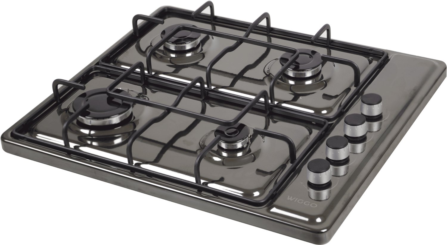 Bol.com Wiggo WK-GV804T - Vrijstaande gaskookplaat - Titanium aanbieding