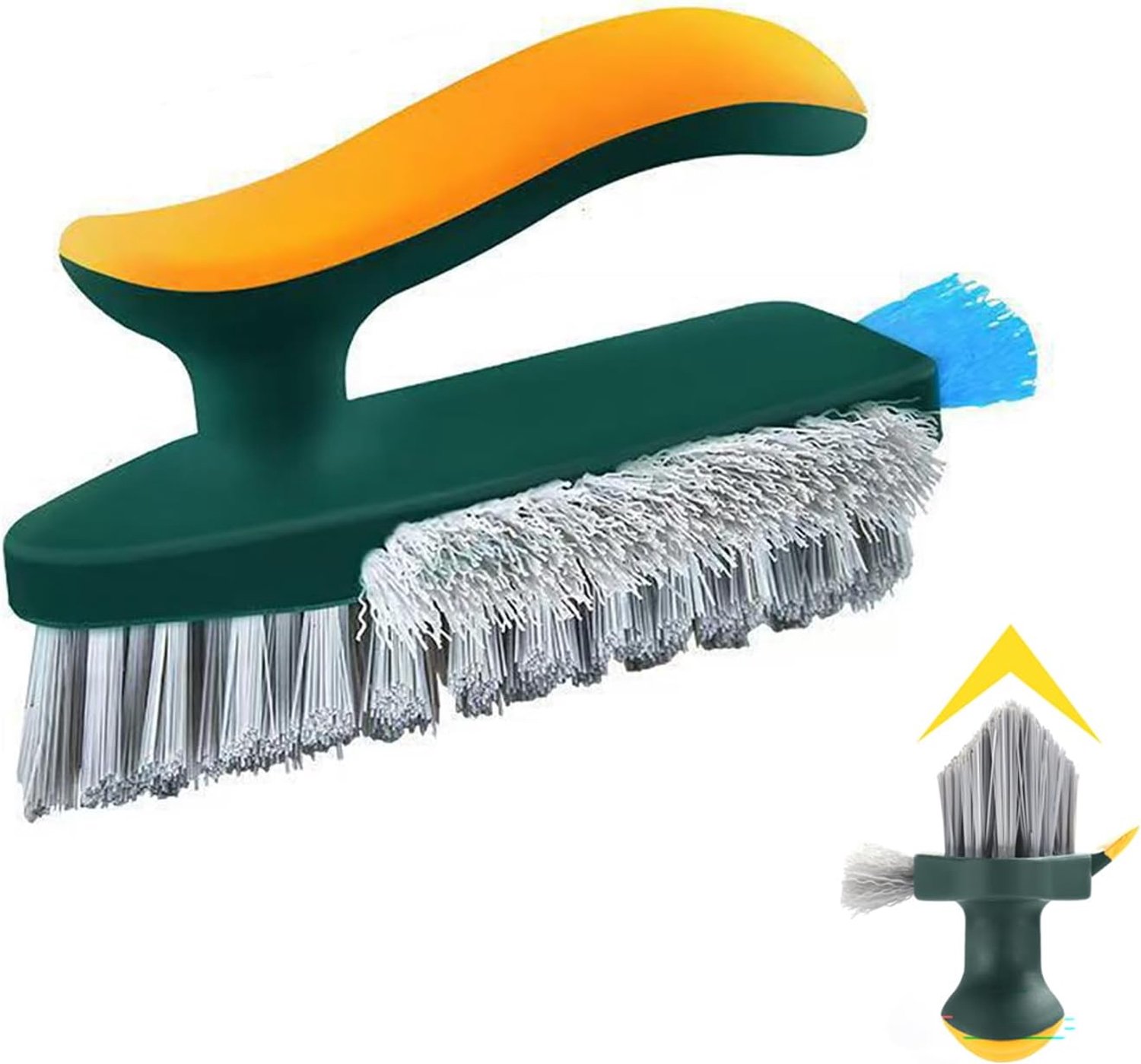 3-in-1 voegenreinigingsborstel met schraper – Voegenborstel voor tegelvloeren, met stijve haren voor douche, badkamer, hoeken, plinten, keuken en huishouden – Groen